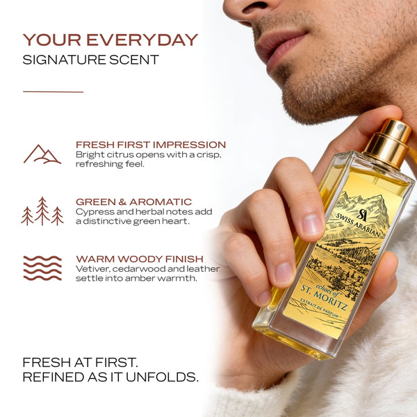 Swiss Arabian Echoes of St. Moritz Luxury Extrait de Parfum Unisex Perfume Spray, 100 ml