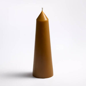 Greentree Home Candle, Short Tower Pillar Unscented Taper Handmade Beeswax Sculptural Candles