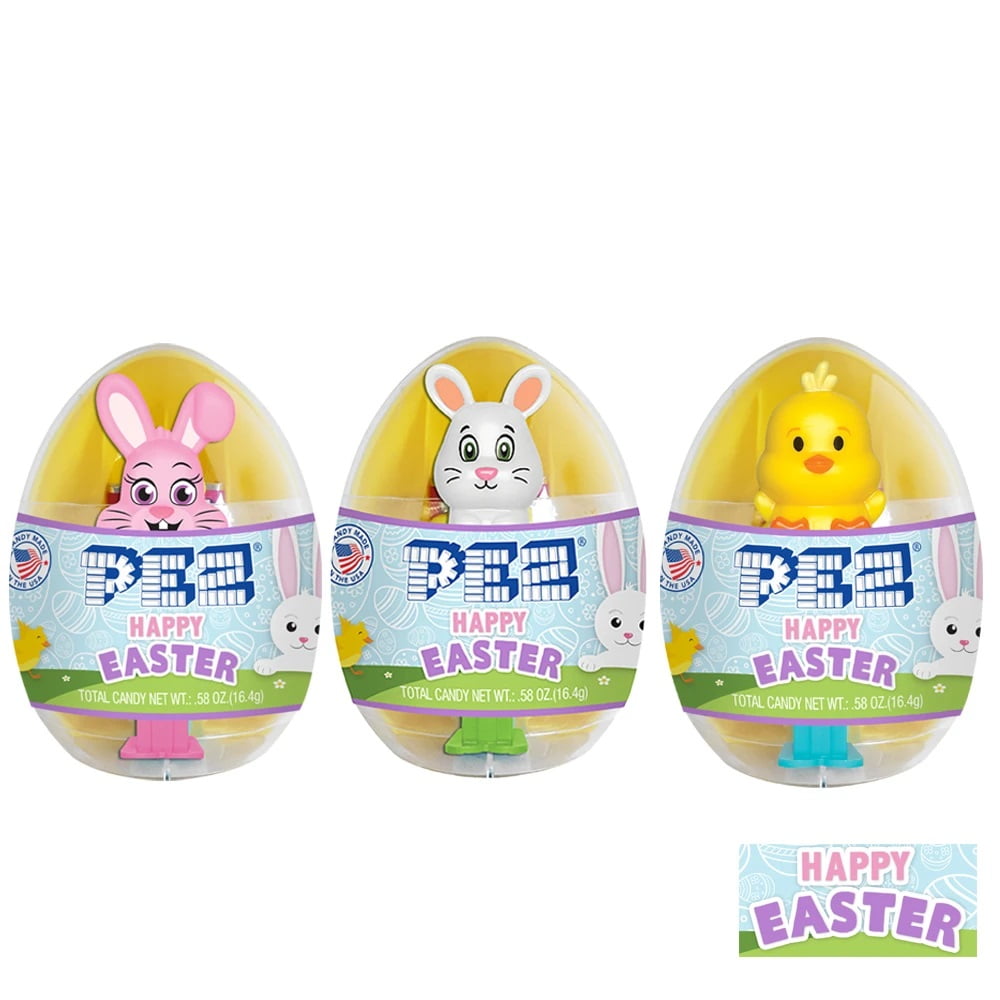 PEZ Easter Eggs Mini Candy Dispensers - 12 Count Display Box