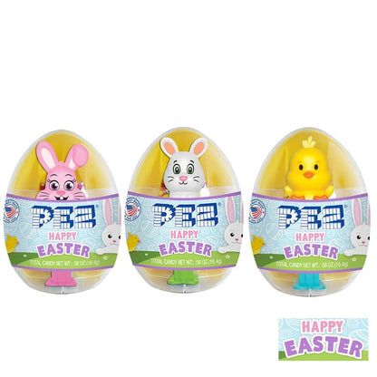 PEZ Easter Eggs Mini Candy Dispensers - 12 Count Display Box