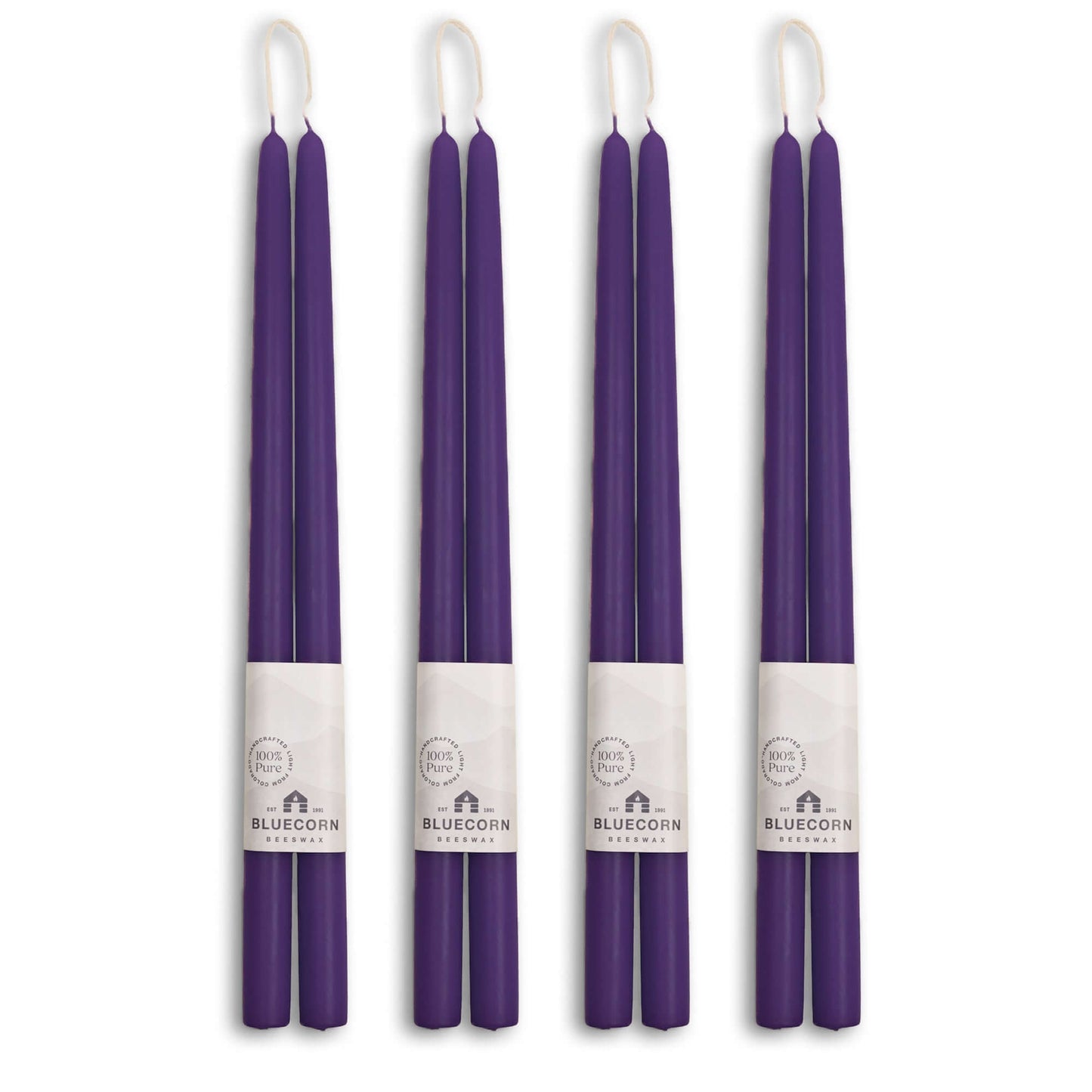 Hand-Dipped Beeswax Taper Candles - Bulk 4-Pair Bundle