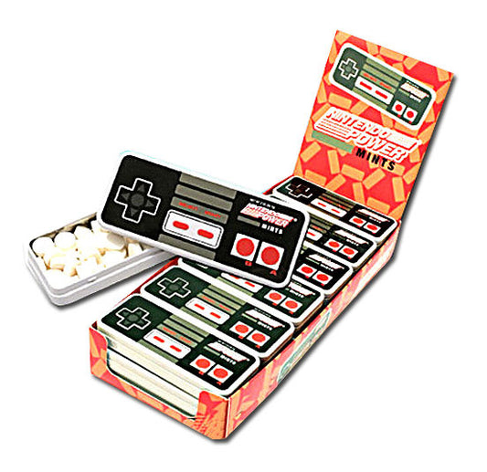 Nintendo Power Mints Peppermint Candy, 1.8 Ounce Tin - 18 Count Display Box