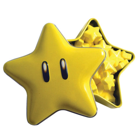 Nintendo Super Mario Bros., Super Star Candies, 6 Ounce Candy Tin - 18 Count Display Box