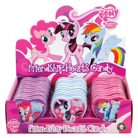 My Little Pony Friendship Hearts, 1 Ounce Candy Tin - 18 Count Display Box