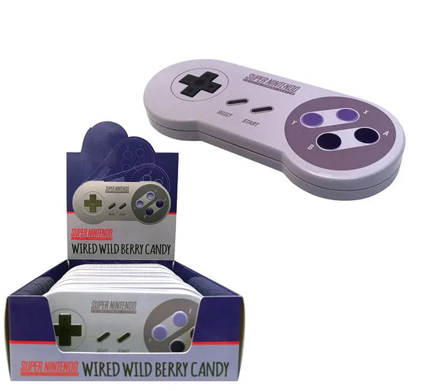 Nintendo, SNES Controller Wired Wild Berry Sours Tin - 12 Count Display Box