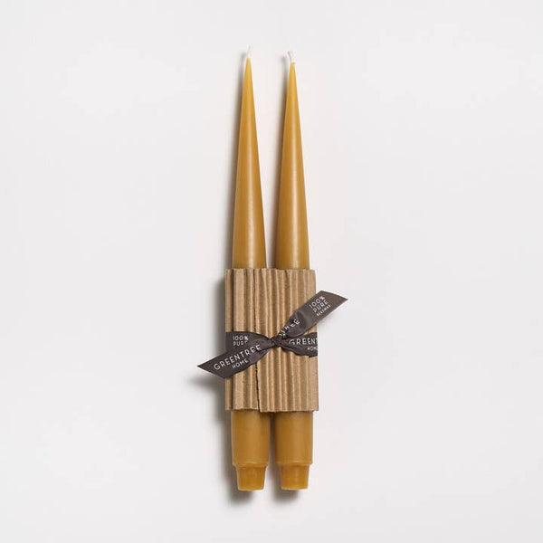 Greentree Home Candle, Apollo Unscented Taper Handmade Beeswax Candles