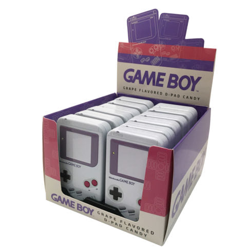 Nintendo Game Boy Collectible Tin, 1.5 Ounces of D-Pad Shaped Grape Flavored Candy - 12 Count Display Box