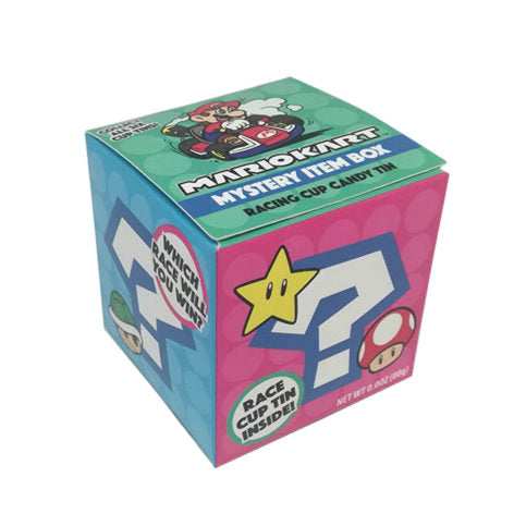 Nintendo Mario Kart Blind Box, Collectible Tins W/ 0.7 Ounces of Fruit Flavored Candy - 18 Count Display Box