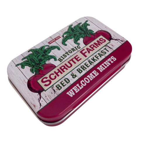 The Office Schrute Farms Welcome Mints, 1.5 Ounces Pink Beet-Shaped Mints Tin - 18 Count Display Box (Copy)