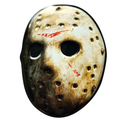 Halloween Friday The 13th Jason Mask Candy Tin, Sour Cherry Candy Cleavers - 12 Count Display Box