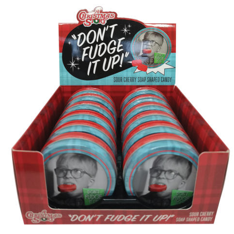 A Christmas Story - Don't Fudge It Up Sour Cherry Soap Candy Tin, 1.2 Ounce Tin - 12 Count Display Box