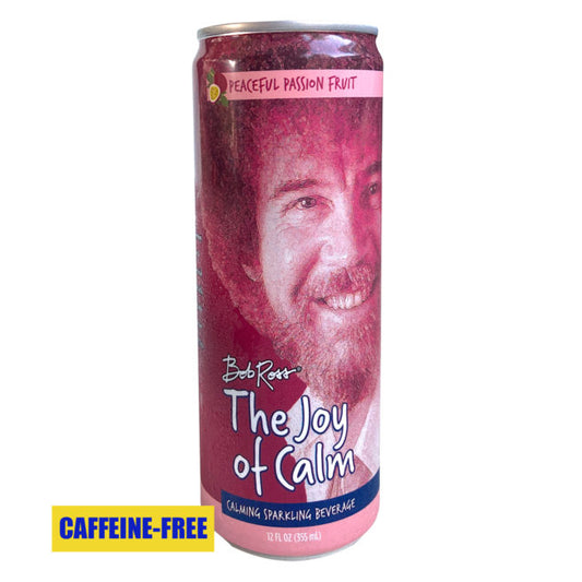 Bob Ross The Joy of Calm Peaceful Passion Fruit Calming Sparkling Beverage Drink, 12 fl Ounce Can - 12 Count Case