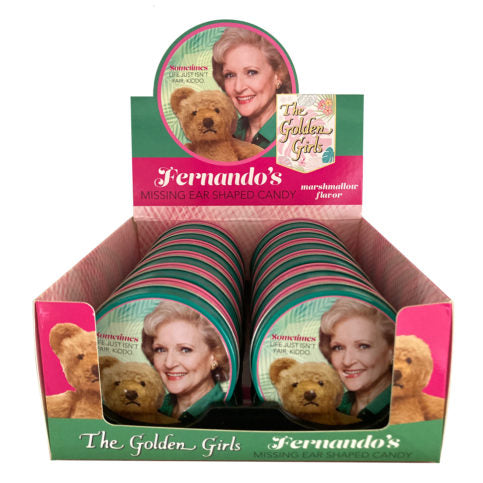 The Golden Girls Fernando Missing Ear Shaped Candy, 1.2 Ounce Tin - 12 Count Display Box