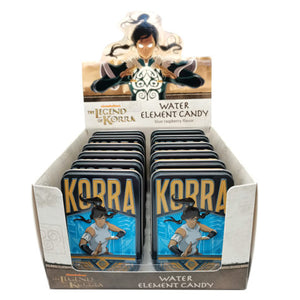 The Legend of Korra, Sour Blue Raspberry Water Element Candy, 1 Ounce Tin - 12 Count Display Box