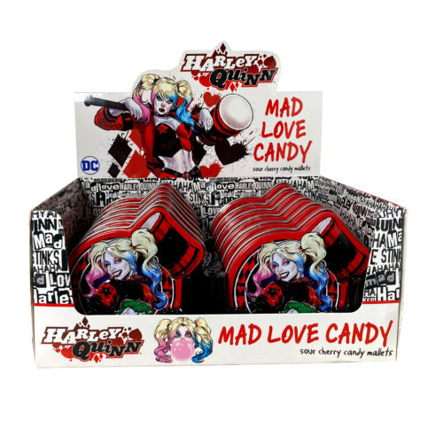 Harley Quinn Mad Love Sour Cherry Candy, 1 Ounce Tin - 12 Count Display Box