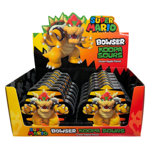 Nintendo Bowser Koopa Green Apple Sours 1.5 oz. Tin - 12 Count Display Box