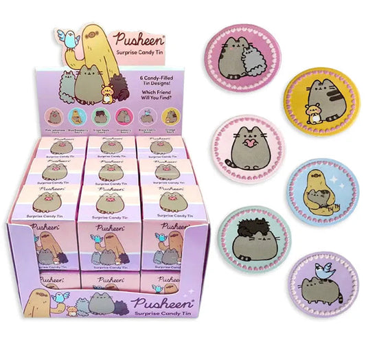 Pusheen Surprise Candy Tin Blind Box - 18 Count Display Box