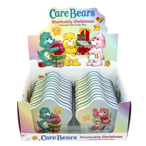Care Bears Starbuddy Christmas Lemonade Sour Candy Stars, 1.4 Ounce Tin - 12 Count Display Box