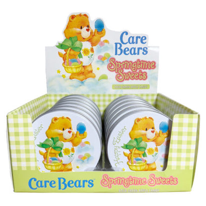 Care Bears Springtime Sweets Tin Bear Shaped Sour Green Apple Candies 1.5 Ounces Tin, 12 Count Display Box