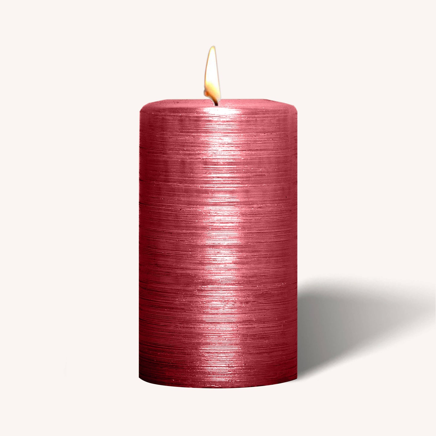 Brushed Metallic Pillar Candles - Red - 2.7" x 5" - 6 Pack