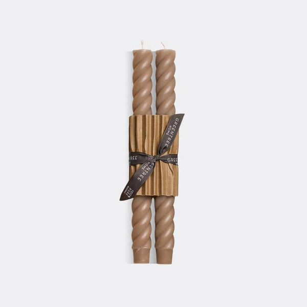 Greentree Home Candle, 10" Rope Unscented Taper Handmade Beeswax Candles
