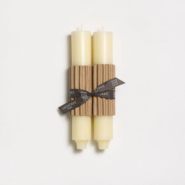 Greentree Home Candle, 9" Column Unscented Taper Handmade Beeswax Candles