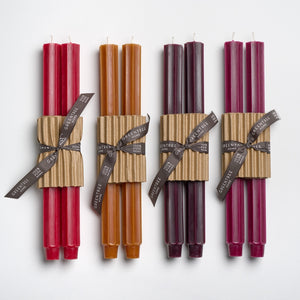 Greentree Home Candle, 12" Fluted Unscented Taper Handmade Beeswax Candles