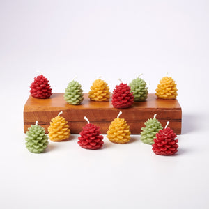 Greentree Home Candle, Wee Pine Cone Unscented Handmade Beeswax Sculptural Candles
