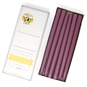 Mole Hollow Candles, 12" Unscented Taper Candle, Set of 12 - Choose from 39 Colors!