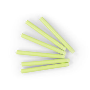 British Colour Standard 25cm / 10'' H Chartreuse Green Eco Dinner Candles, Gift Box of 6