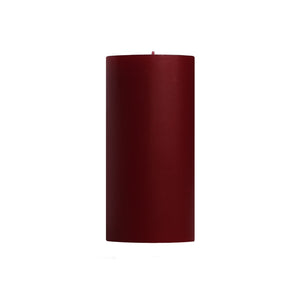 Unscented Pillar Candles, Burgundy Red