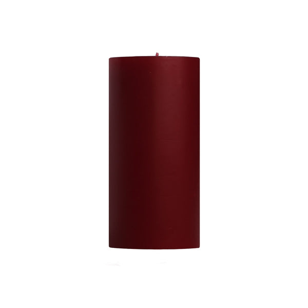 Unscented Pillar Candles, Burgundy Red