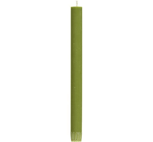 British Colour Standard 25cm / 10'' H Olive Eco Dinner Candles, Gift Box of 6