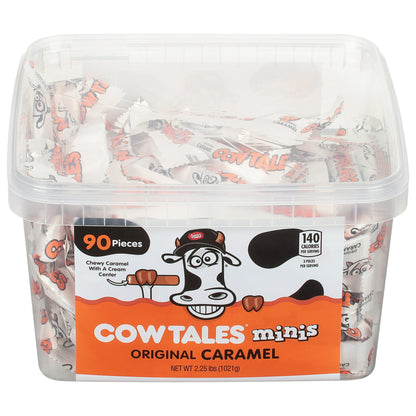 Goetze's Candy Vanilla Cow Tales Minis - 2.25 Pound (90 Piece) Tub