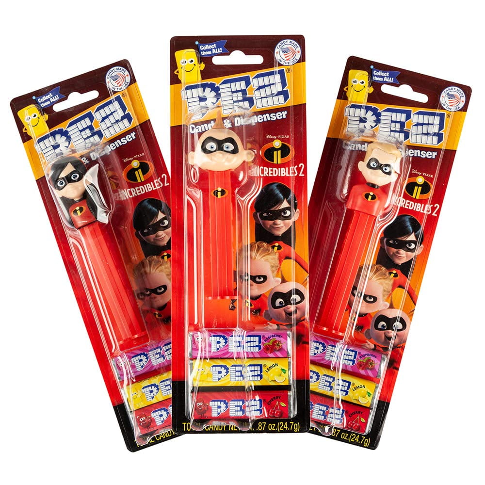 PEZ Disney Incredibles Collectable Candy Dispenser Blister Pack , 0.87 Ounce