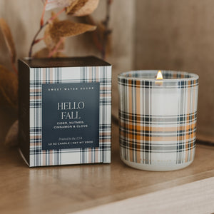 Sweet Water Decor Hello Fall 12 oz Boxed Soy Candle