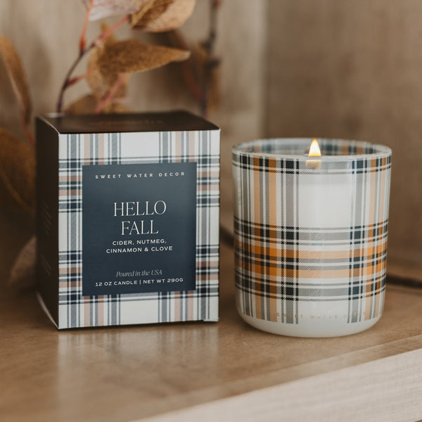 Sweet Water Decor Hello Fall 12 oz Boxed Soy Candle