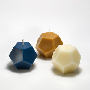 Greentree Home Candle, Dodecahedron Unscented Handmade Beeswax Sculptural Candles