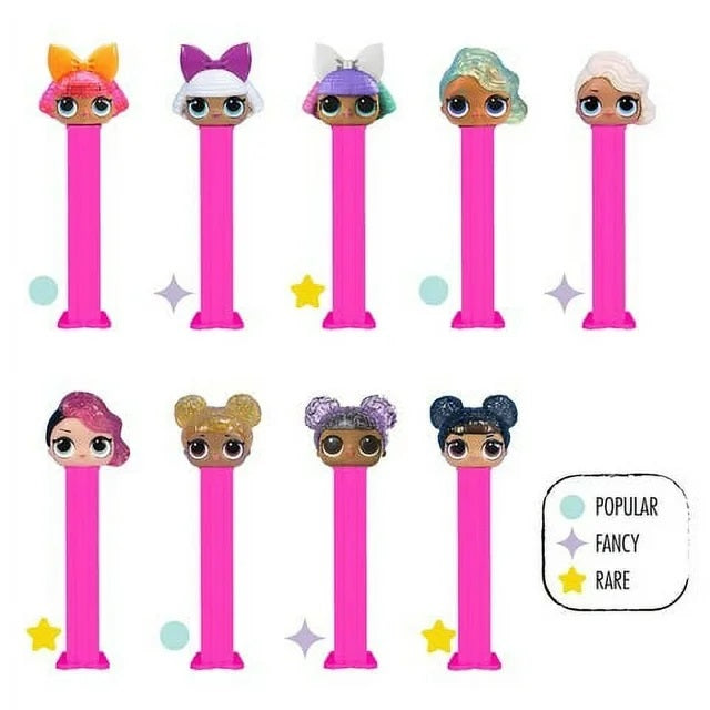 PEZ LOL! Surprise Mystery Candy Dispenser - 12 Count Display Pack