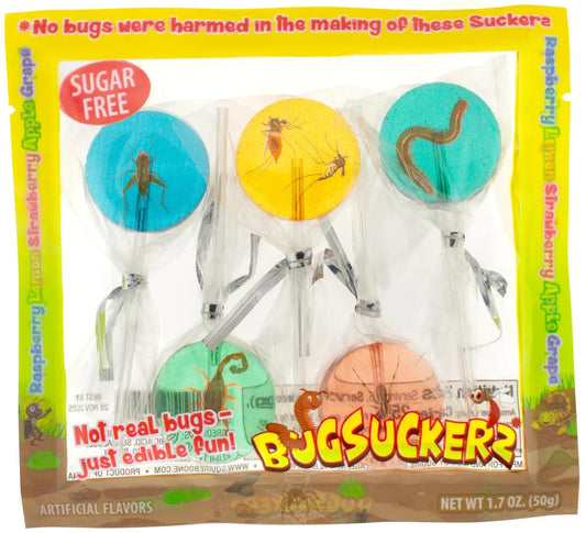 Bugsuckers, Sugar-free Sucker with Edible Image of Real Bugs Inside Lollipop, 1.7 Ounce