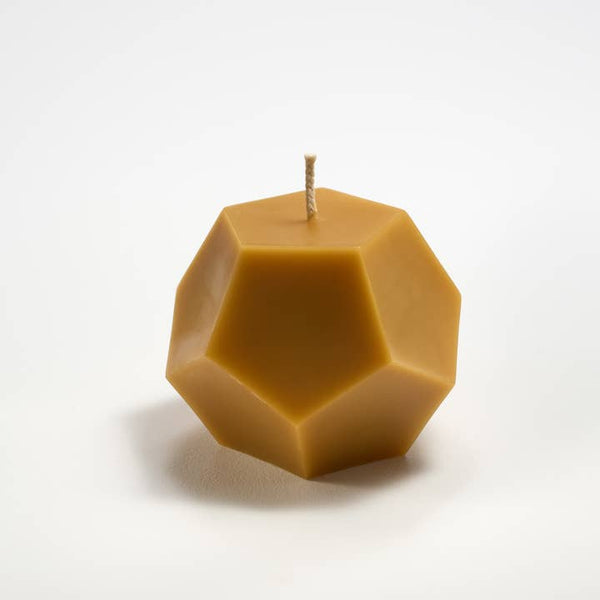 Greentree Home Candle, Dodecahedron Unscented Handmade Beeswax Sculptural Candles