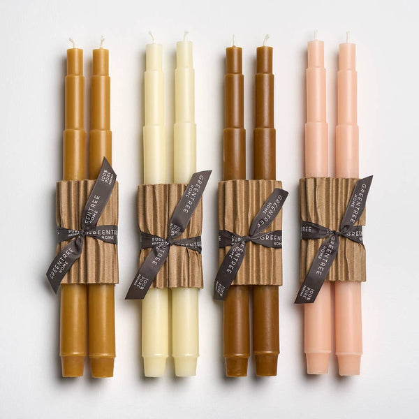 Greentree Home Candle, 12" Tele Unscented Taper Handmade Beeswax Candles