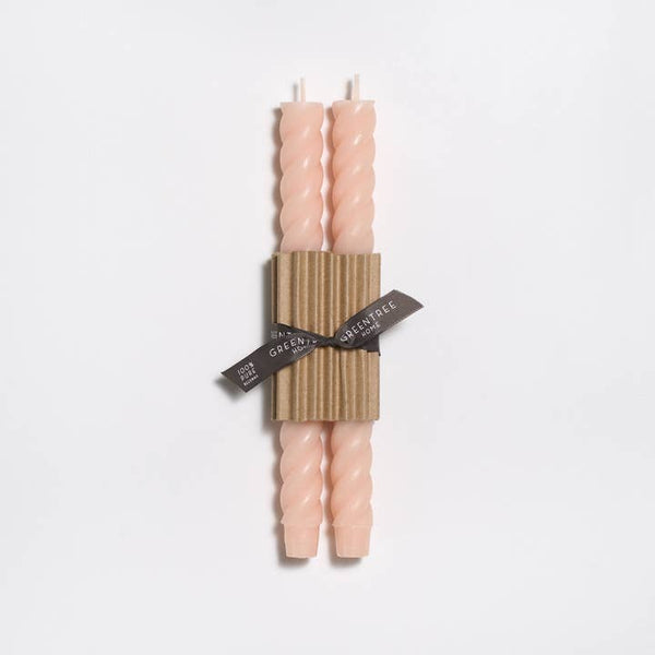 Greentree Home Candle, 10" Rope Unscented Taper Handmade Beeswax Candles