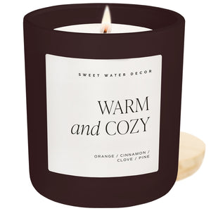 Sweet Water Decor Warm and Cozy 15 oz Soy Candle, Matte Jar