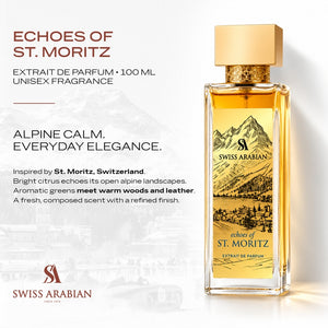 Swiss Arabian Echoes of St. Moritz Luxury Extrait de Parfum Unisex Perfume Spray, 100 ml