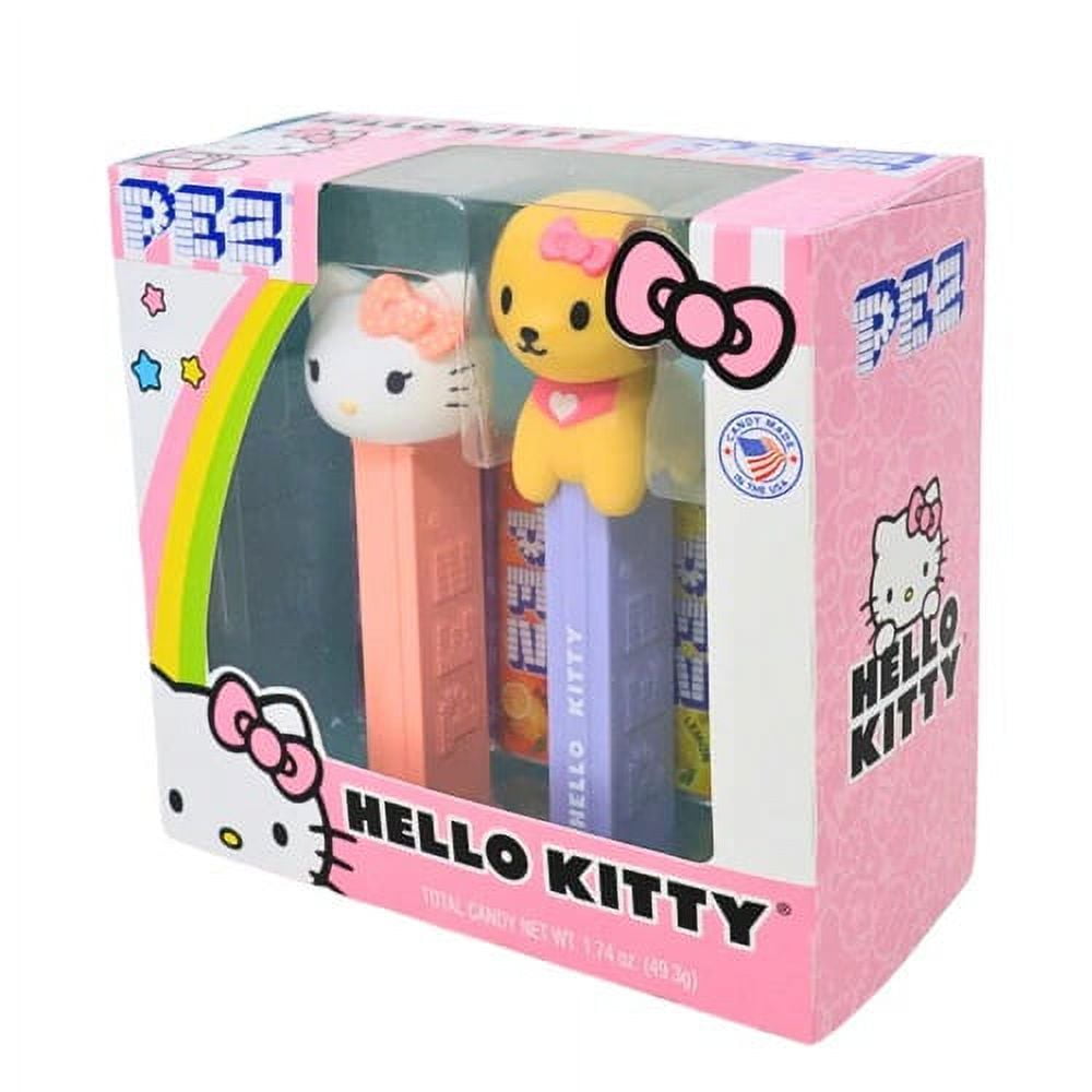 Pez Hello Kitty Candy Dispenser + 6 Candy Refills Gift Set, Hello Kitty & Hello Kitty Puppy Twin Pack