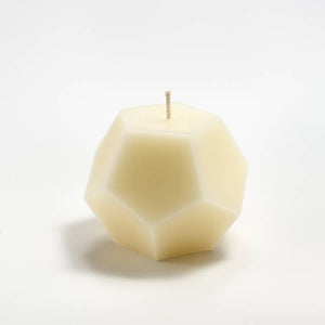 Greentree Home Candle, Dodecahedron Unscented Handmade Beeswax Sculptural Candles