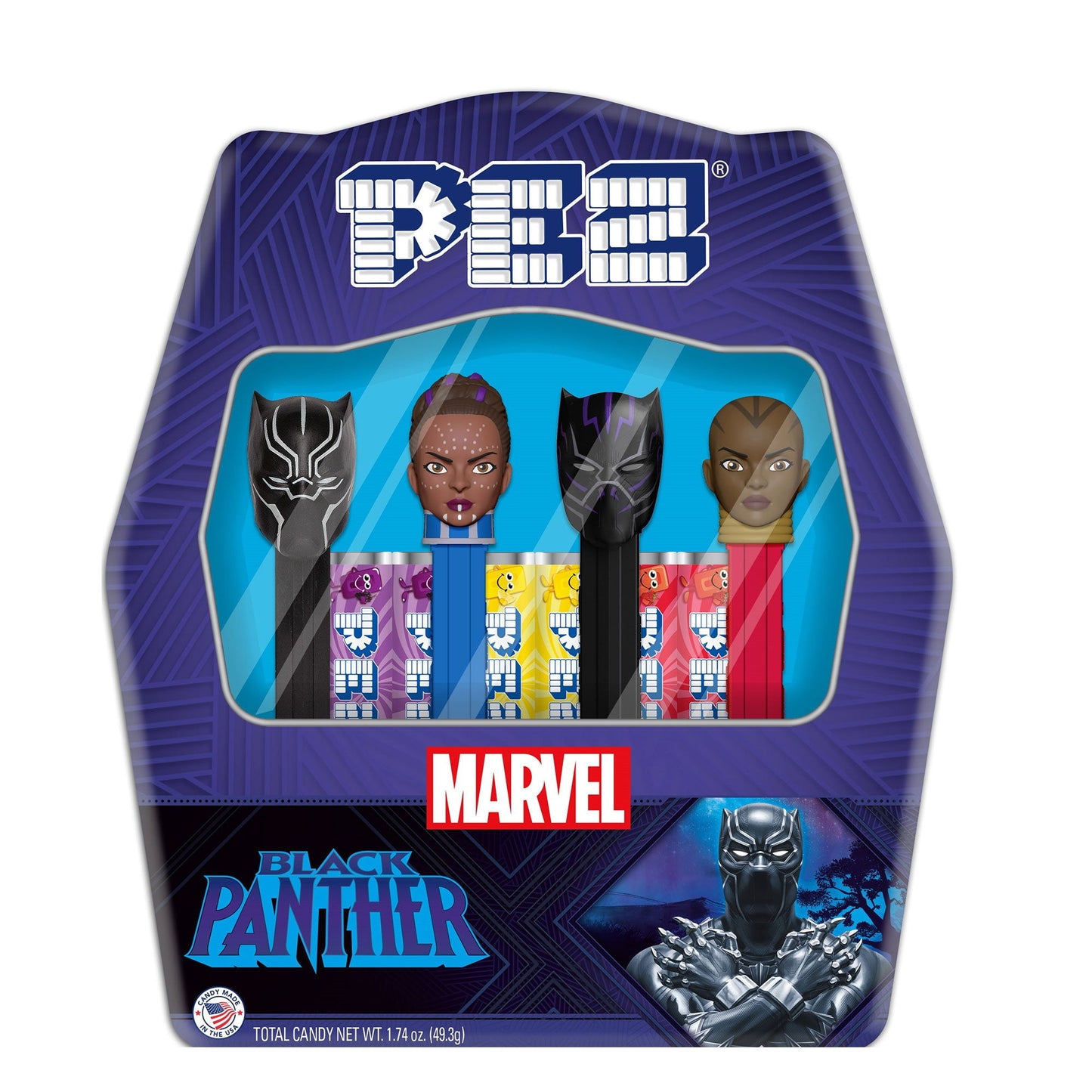 PEZ Candy Black Panther Gift Set (Includes 6 Candy Refills)