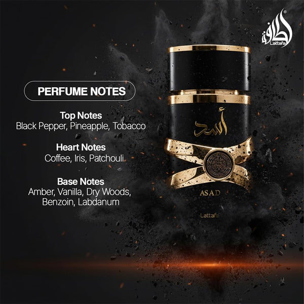 Lattafa Perfumes Asad for Unisex Eau de Parfum Spray, 3.4 Ounce