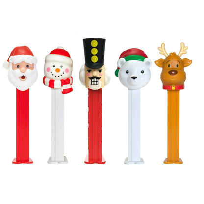 PEZ Christmas Collection Christmas Holiday Candy Dispenser Tube, 7 Rolls of Candy (Assorted Fruit & Sugar Cookie Flavor PEZ Candy